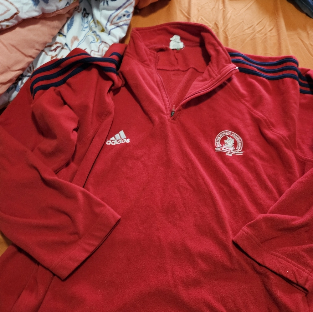 VINTAGE Adidas 2004 Boston Marathon Microfleece Half Zip XL
